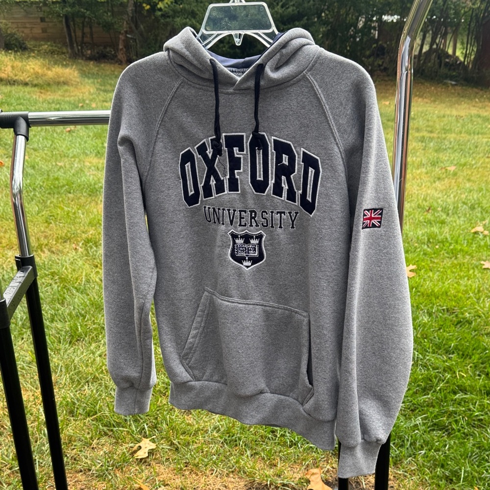 Oxford Gray Hoodie with University Emblem